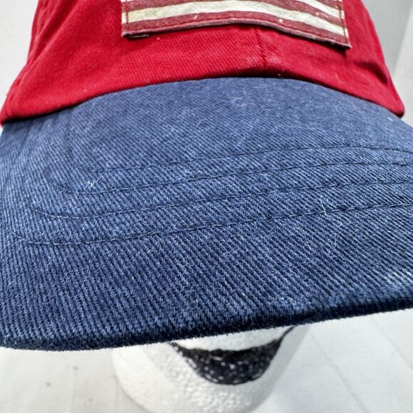 VTG Polo Ralph Lauren Hat USA Flag Cap Red Cotton Strap Back Embroidery Logo - Picture 2 of 13